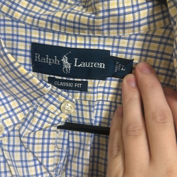 EUC Ralph Lauren Checkered Classic Fit Dress Button Down Shirt - Picture 3 of 3